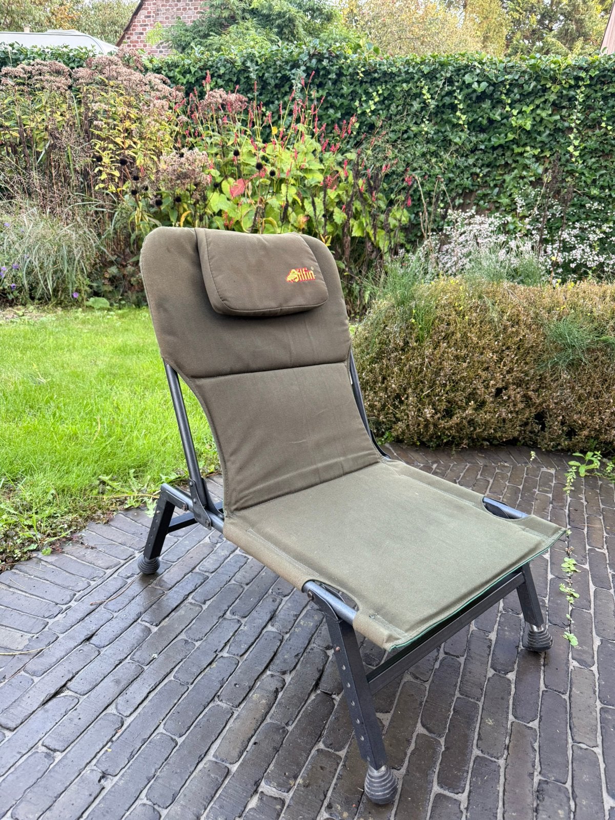Silfin karperstoel / visstoel hoge rugleuning – comfortabel, Ophalen, Zo goed als nieuw