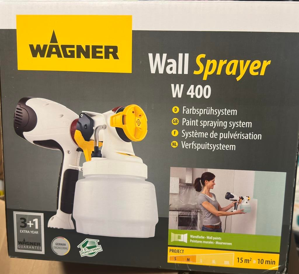 Wagner Wall Sprayer W400 verfspuit, volledig nieuwe, Doe-het-zelf en Bouw, Ophalen, Zo goed als nieuw