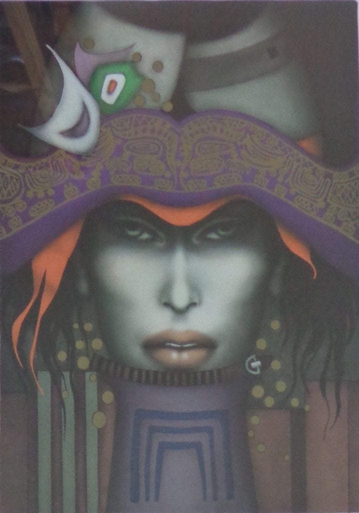 JEF VAN TUERENHOUT / KONINGIN / KLEURZEEFDRUK 81x61cm KADER, Antiek en Kunst, Gelimiteerde oplage, Ophalen, Portret en Figuren