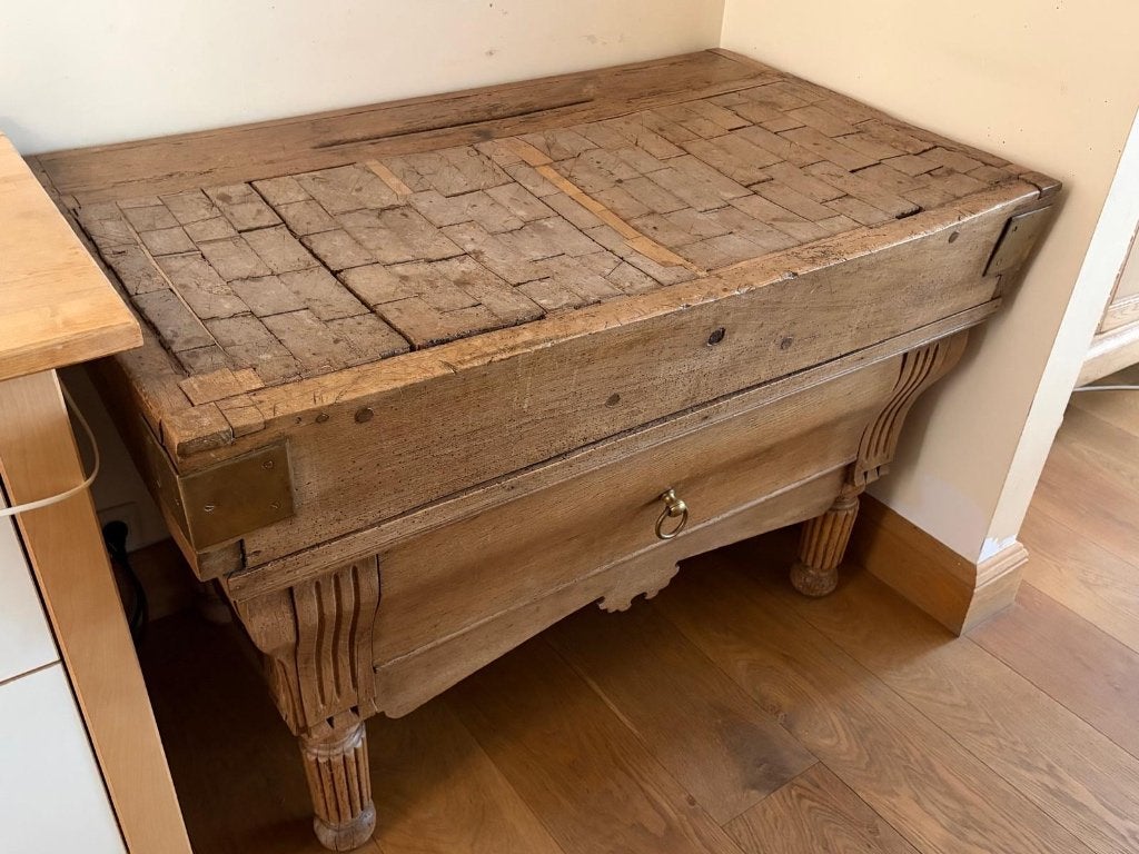 Antiek authentiek slagersblok / hakblok (massief hout), Antiek en Kunst, Ophalen