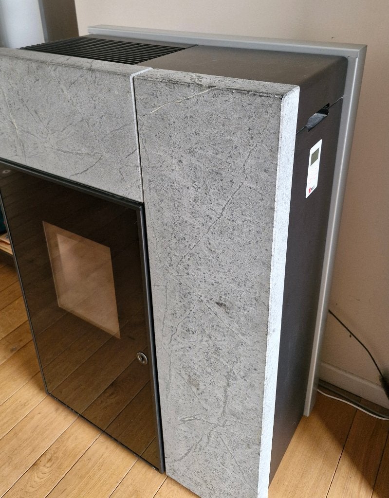 Pelletkachel Rika topo 10 kw met speksteenbekleding, Huis en Inrichting, Kachels, Ophalen, Gebruikt, Overige brandstoffen, Pelletkachel