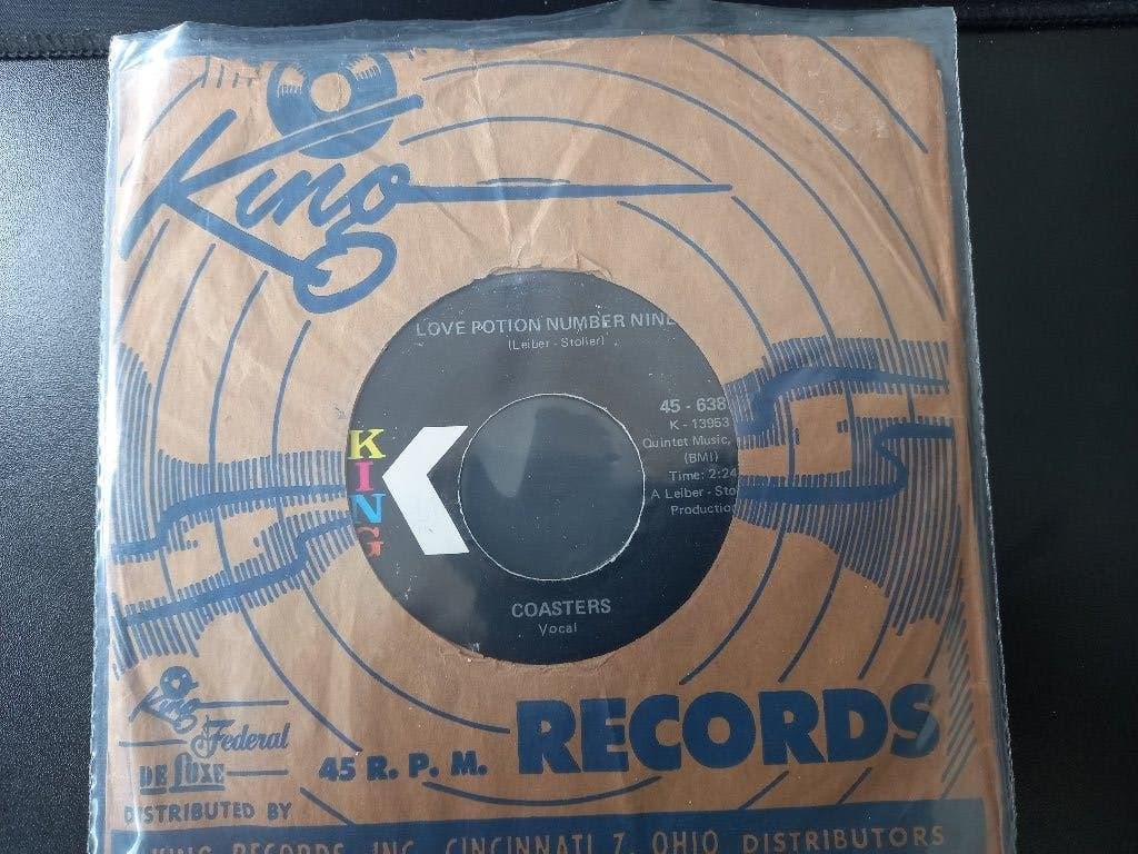 Coasters — Love Potion Number Nine '7 « Popcorn - Soul », 7 inch, Comme neuf, Housse de protection extérieure, Autres types