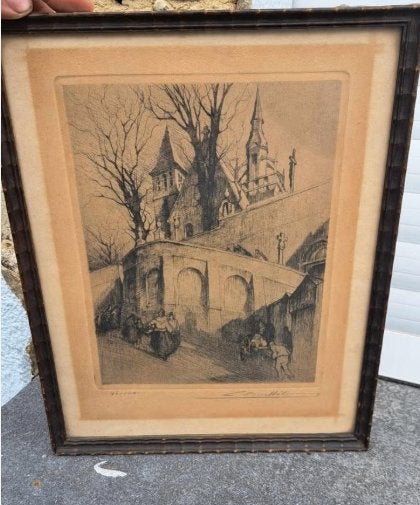 gravure signe camille barthelemy, Ophalen of Verzenden, Gravure