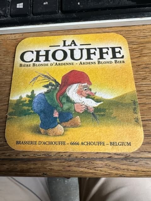 La Chouffe biervilt coaster grande choufferie 2011, Ophalen of Verzenden, Nieuw, Viltje(s), Overige merken