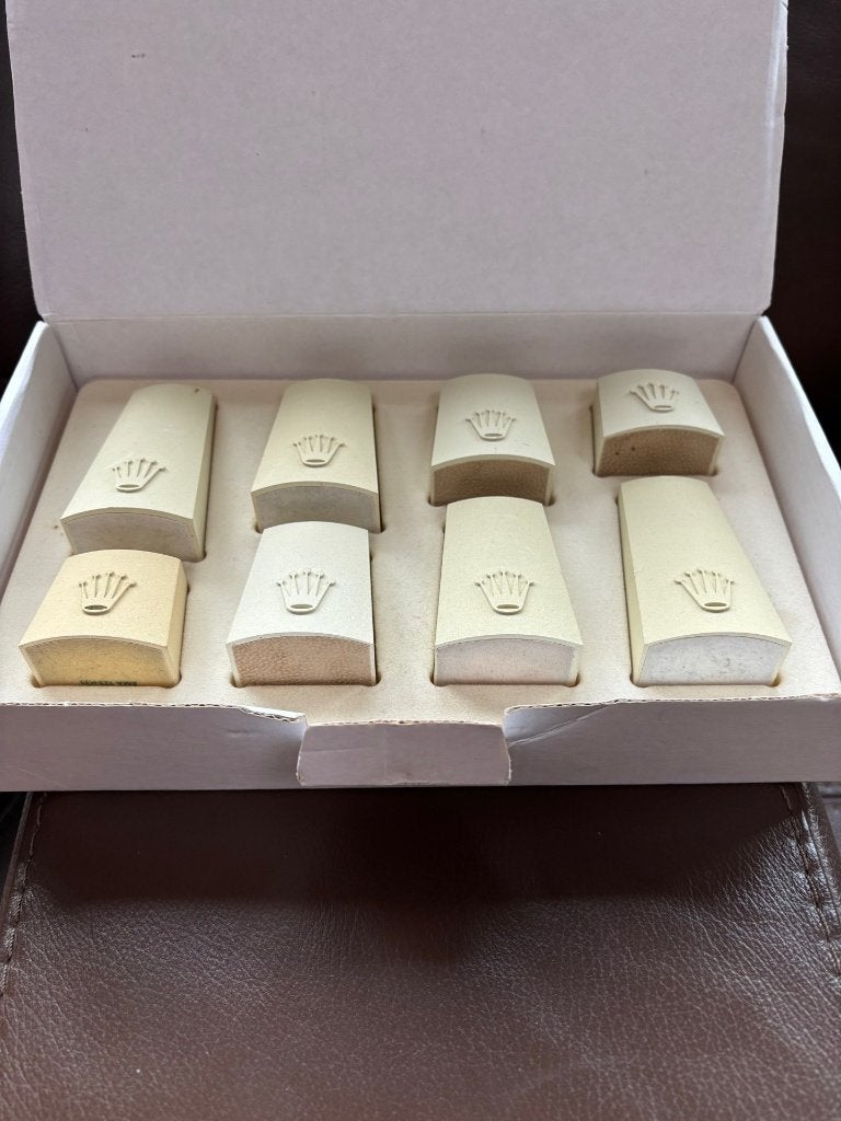Rolex: rare ensemble complet de 8 supports de vitrine, Ophalen, Zo goed als nieuw, Reclamebord