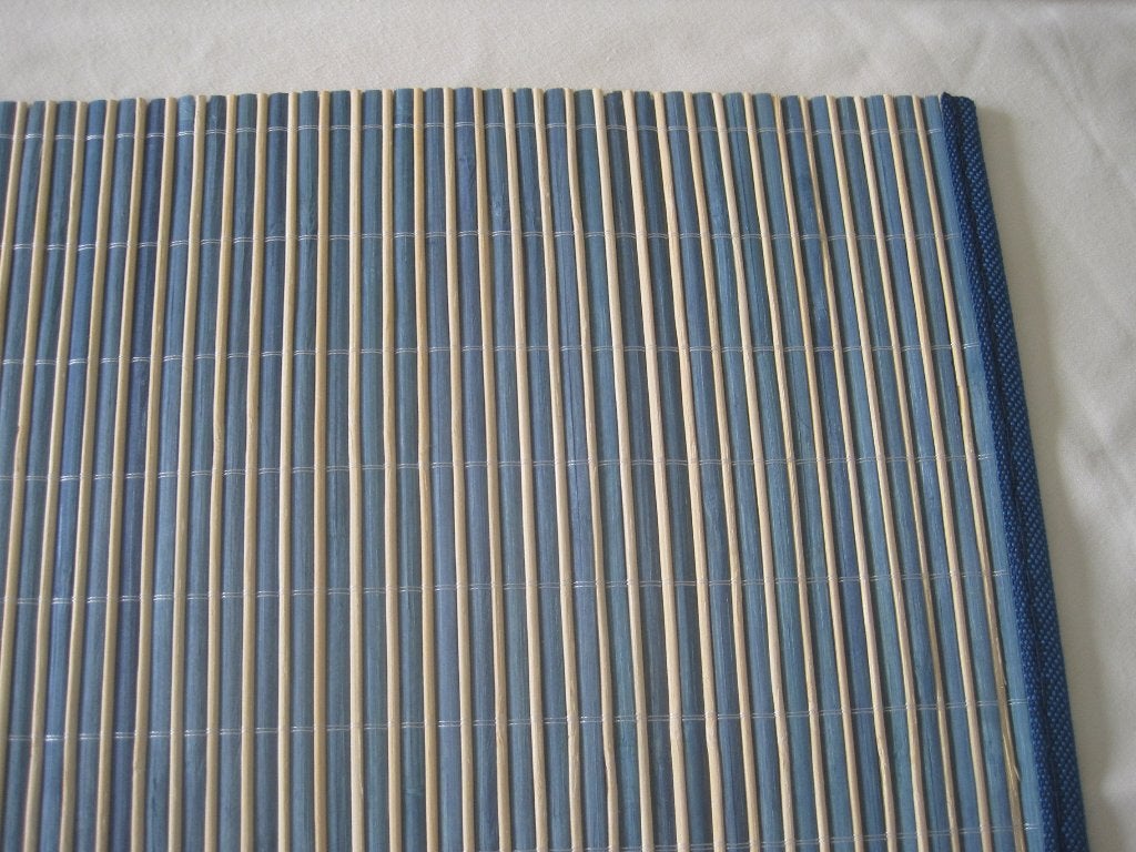 12 Bamboe placemats, Huis en Inrichting, Ophalen of Verzenden, Zo goed als nieuw, Blauw, Placemat