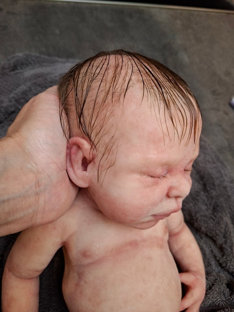 full body siliconen reborn baby met 2 certificaten, Verzamelen, Ophalen of Verzenden, Nieuw, Babypop, Levensecht of Reborn