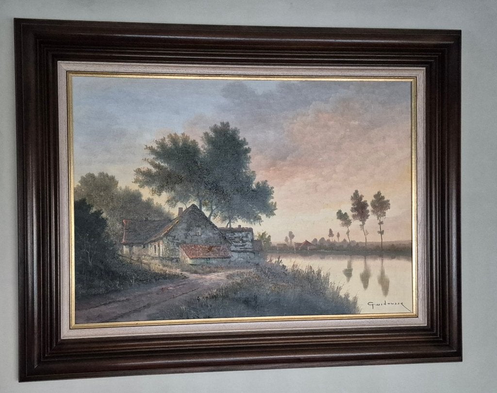 Peinture du peintre belge Gaston Quidousse, Antiquités & Art, Art | Peinture | Classique, Signé, Paysage, Enlèvement, Toile