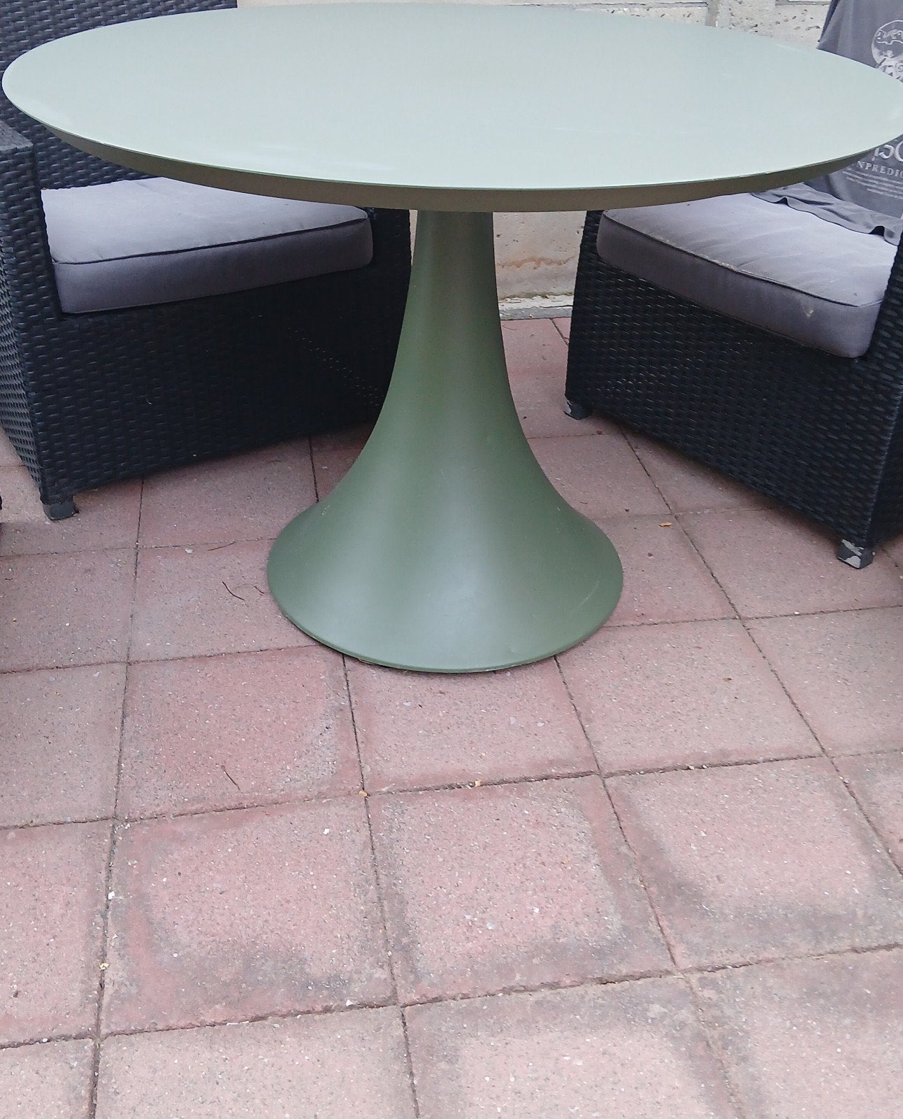 terras tafel groen, Enlèvement ou Envoi, Comme neuf, Rond