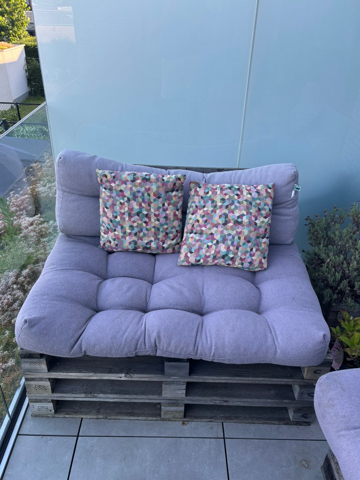 Lounge zetel europaletten, Tuin en Terras, Tuinmeubel-accessoires, Ophalen, Zo goed als nieuw