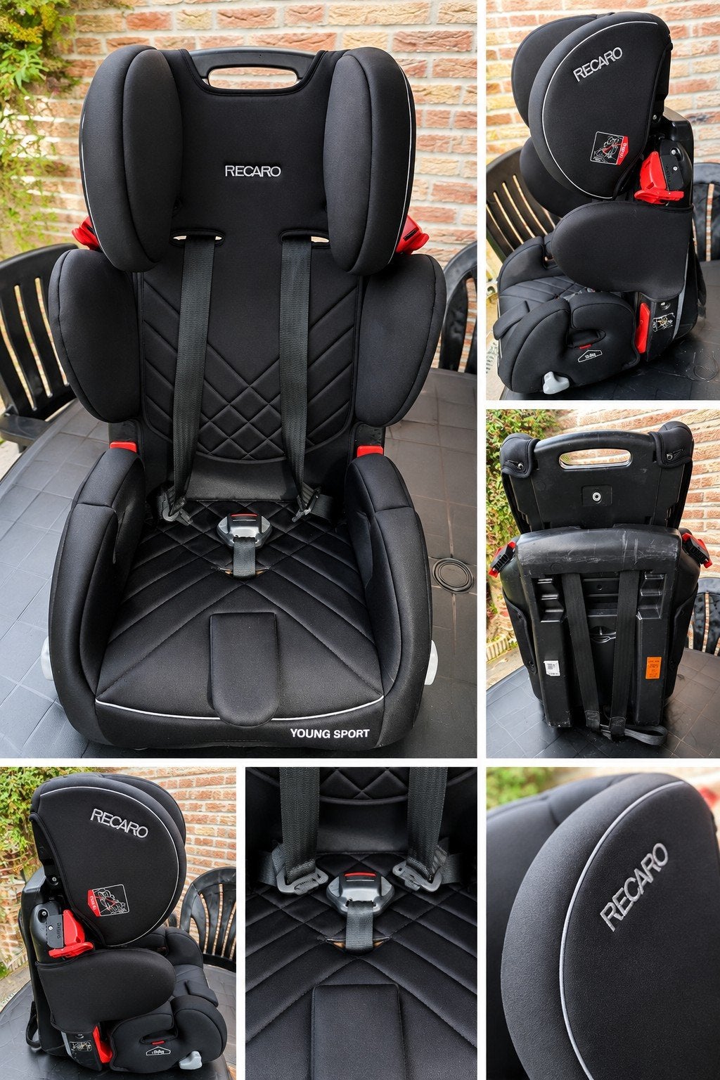 RECARO Young Sport autostoel 9-36 kg zwart, Kinderen en Baby's, Verstelbare rugleuning, 9 t/m 36 kg, Ophalen, Overige merken