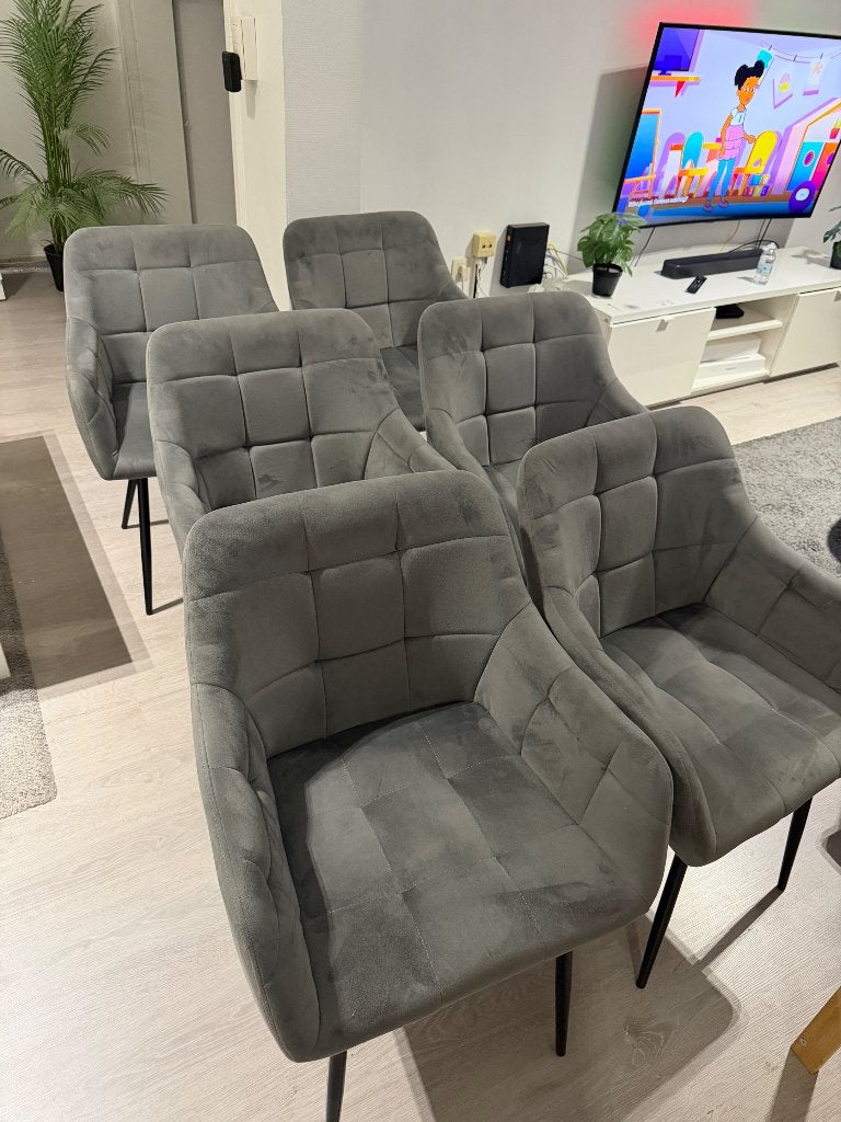 Chaises 6, Maison & Meubles, Enlèvement, Utilisé, Gris, Cinq, Six Chaises ou plus