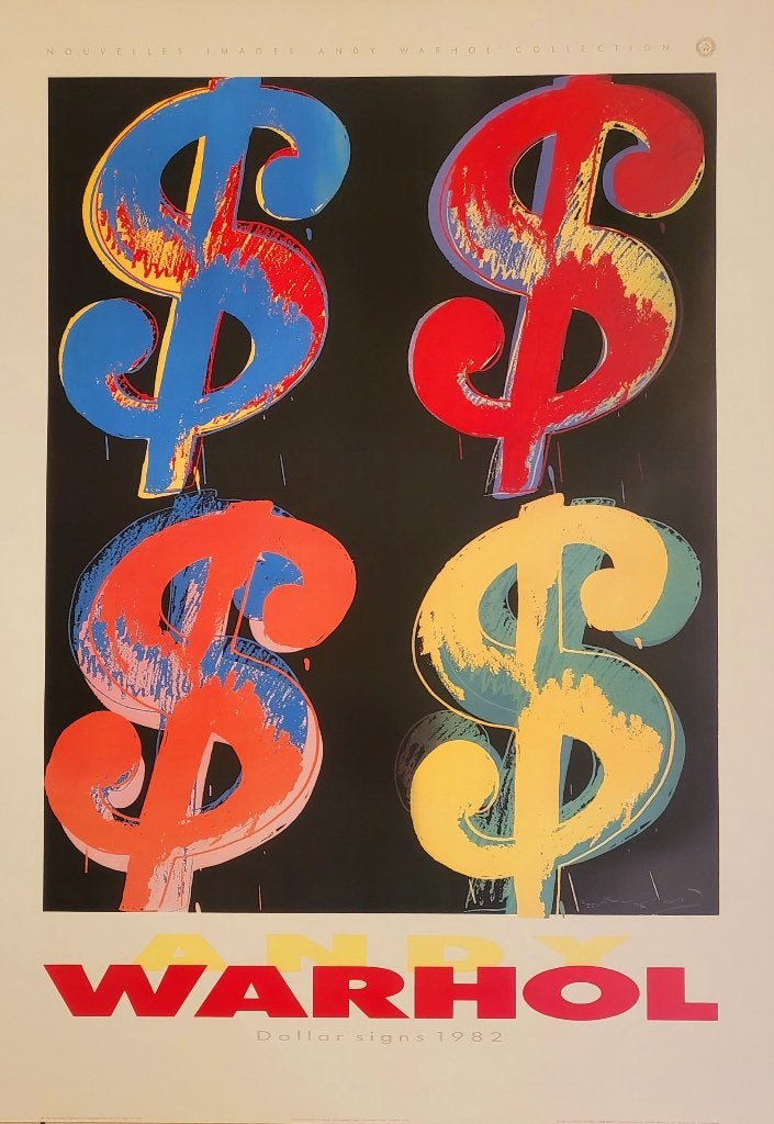 Andy Warhol - 4 dollars - Tentoonstellingsaffiche, Verzenden