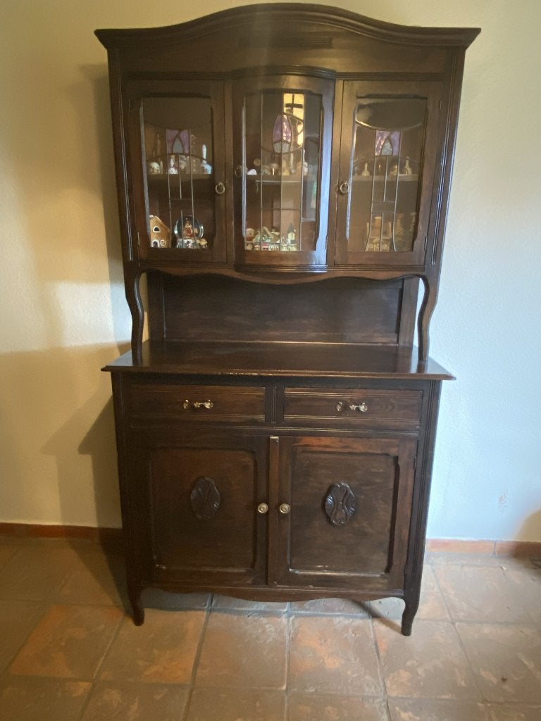 Vitrinekast art nouveau stijl, Ophalen, Gebruikt, Art nouveau, 150 tot 200 cm
