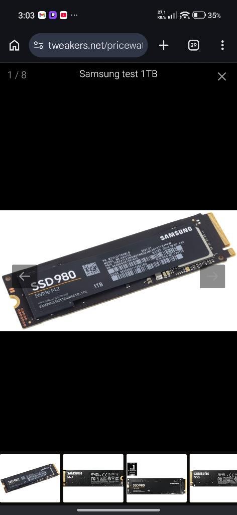 Samsung nvme 890 1Tb m.2, Informatique & Logiciels, Disques durs, Enlèvement ou Envoi, SSD, Interne, Comme neuf