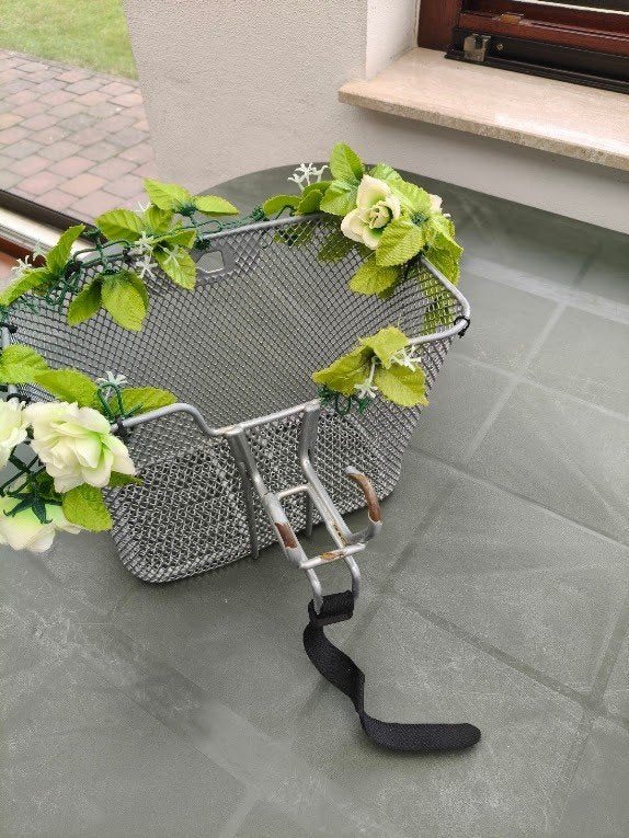 fietsmandje  met bloemen, Enlèvement, Utilisé, Panier de vélo, Overige merken