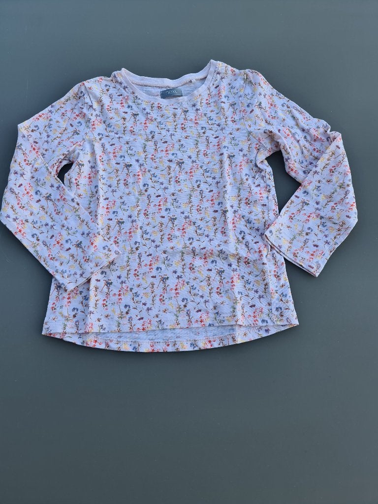 witte trui, longsleeve met bloemen, Next, 110, Ophalen, Zo goed als nieuw