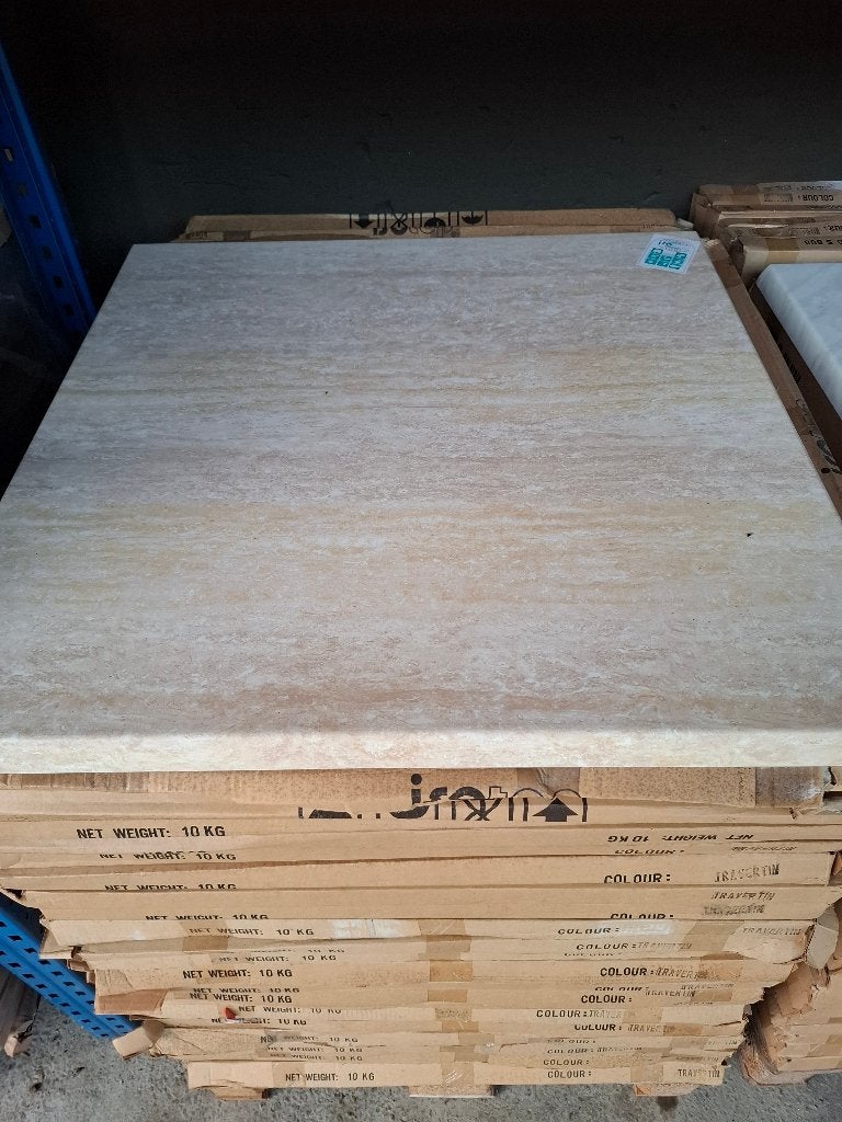 Terrasbladen Isotop 80x80 - Travertin Look - Nieuw, Tuin en Terras, Ophalen, Nieuw