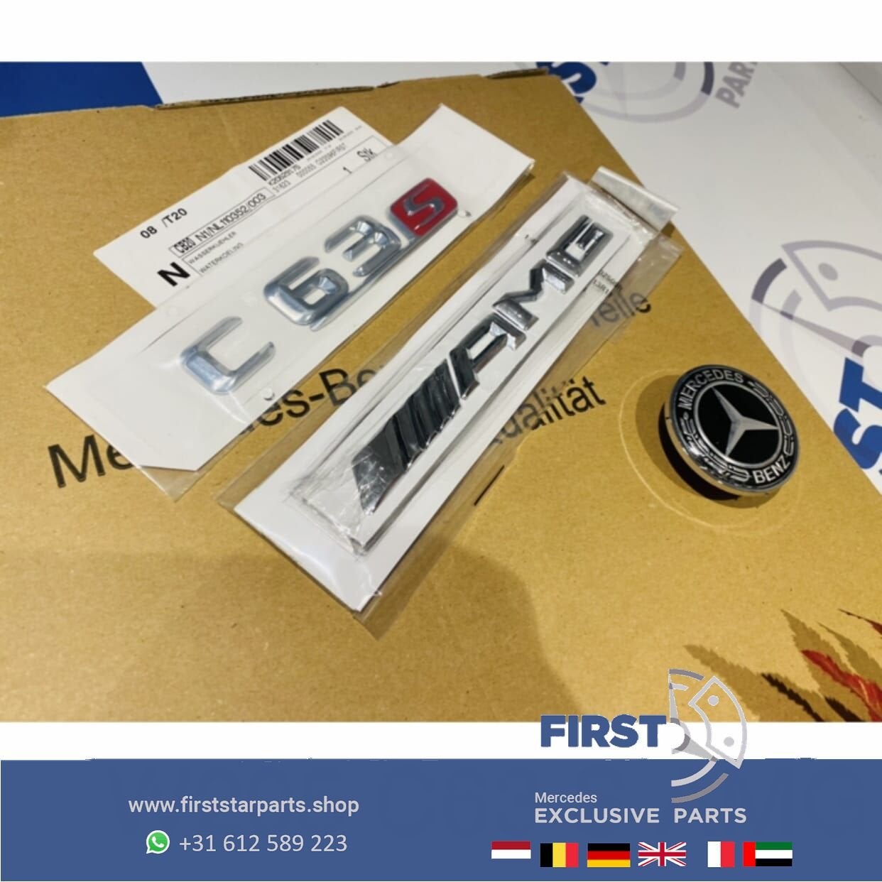 W205 C63S AMG LOGO SET C 63 S CHROOM EMBLEMEN SET Mercedes C