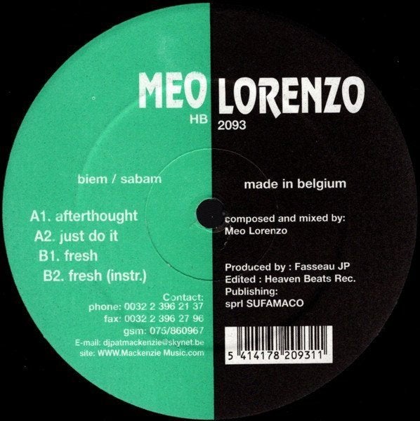 Meo Lorenzo - Afterthought, Cd's en Dvd's, Ophalen of Verzenden, Gebruikt, 12 inch, Trance