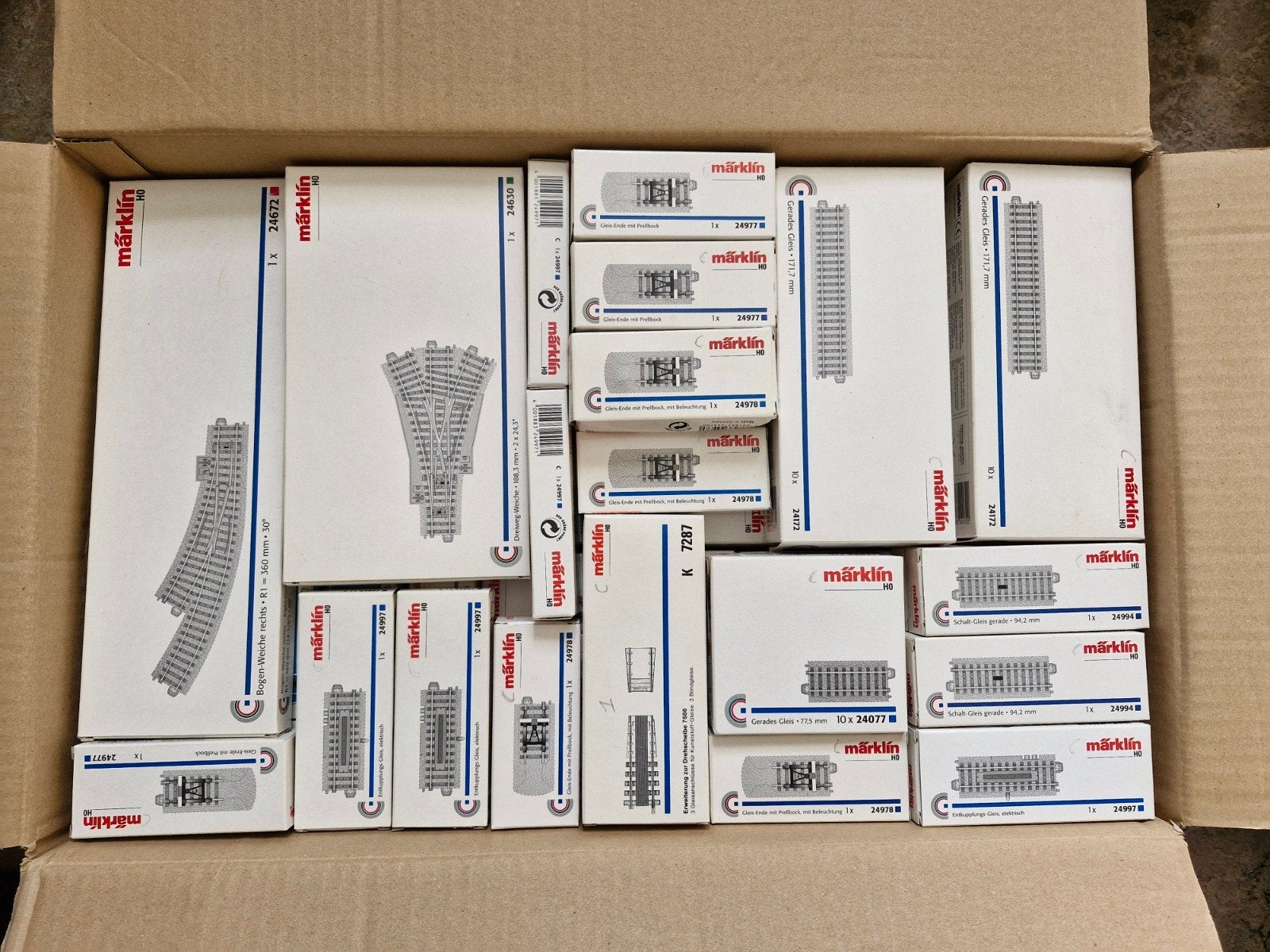 Gros lot rails C train marklin HO  détails en description, Enlèvement ou Envoi, Rails
