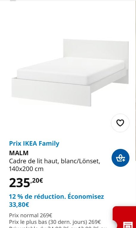 Lit double Ikea 180 Malme, Enlèvement