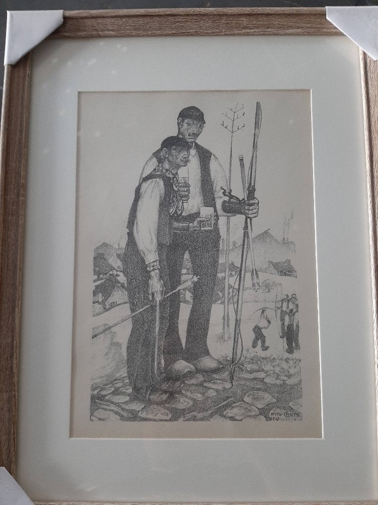 Anto kaartlethografie, Antiek en Kunst, Overige onderwerpen, Ophalen of Verzenden, Lithografie, Gesigneerd in de plaat