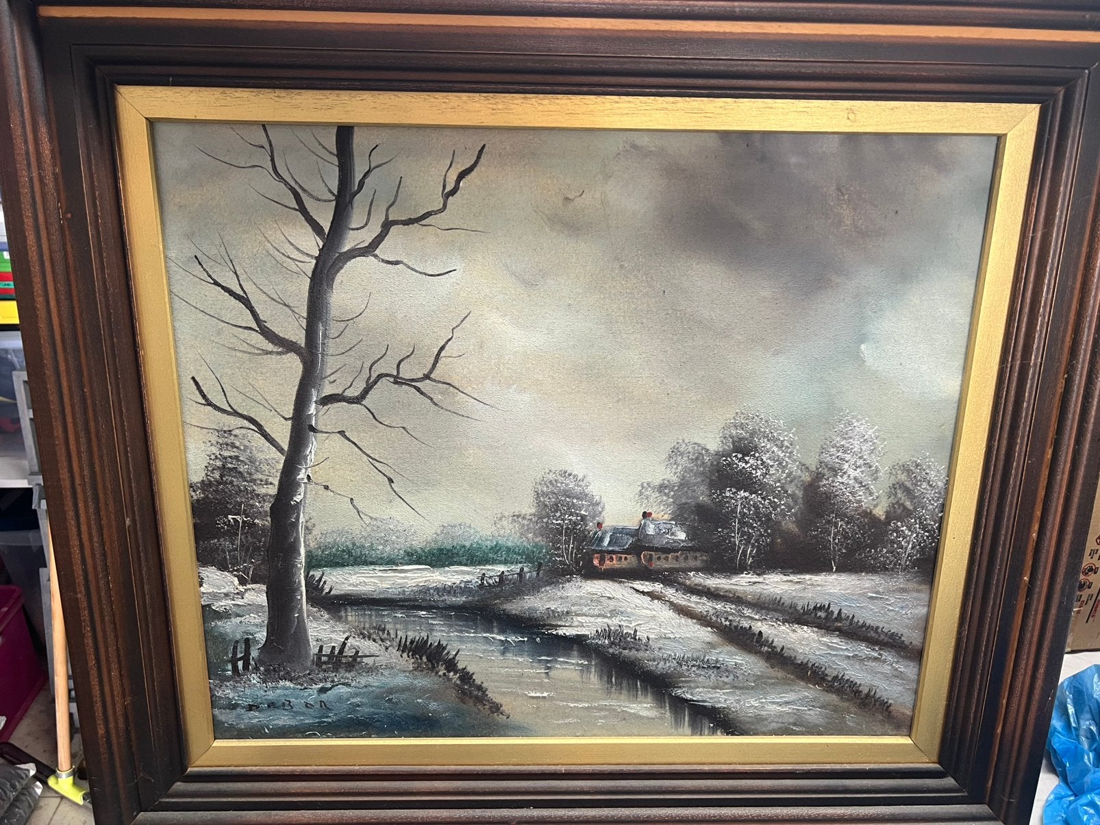 Landschapsschilderij op doek, Ophalen of Verzenden, Doek