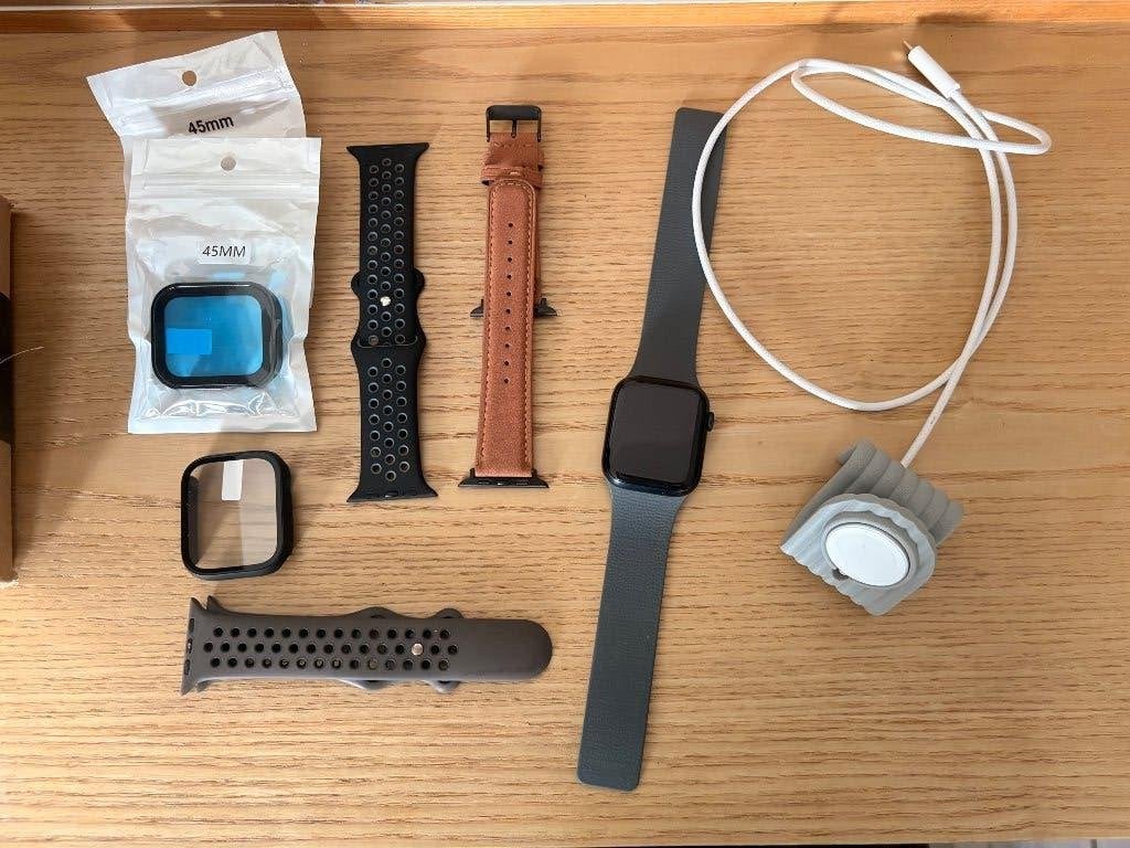 Apple Watch S9 45mm, Ophalen, Zwart, Apple Watch, IOS