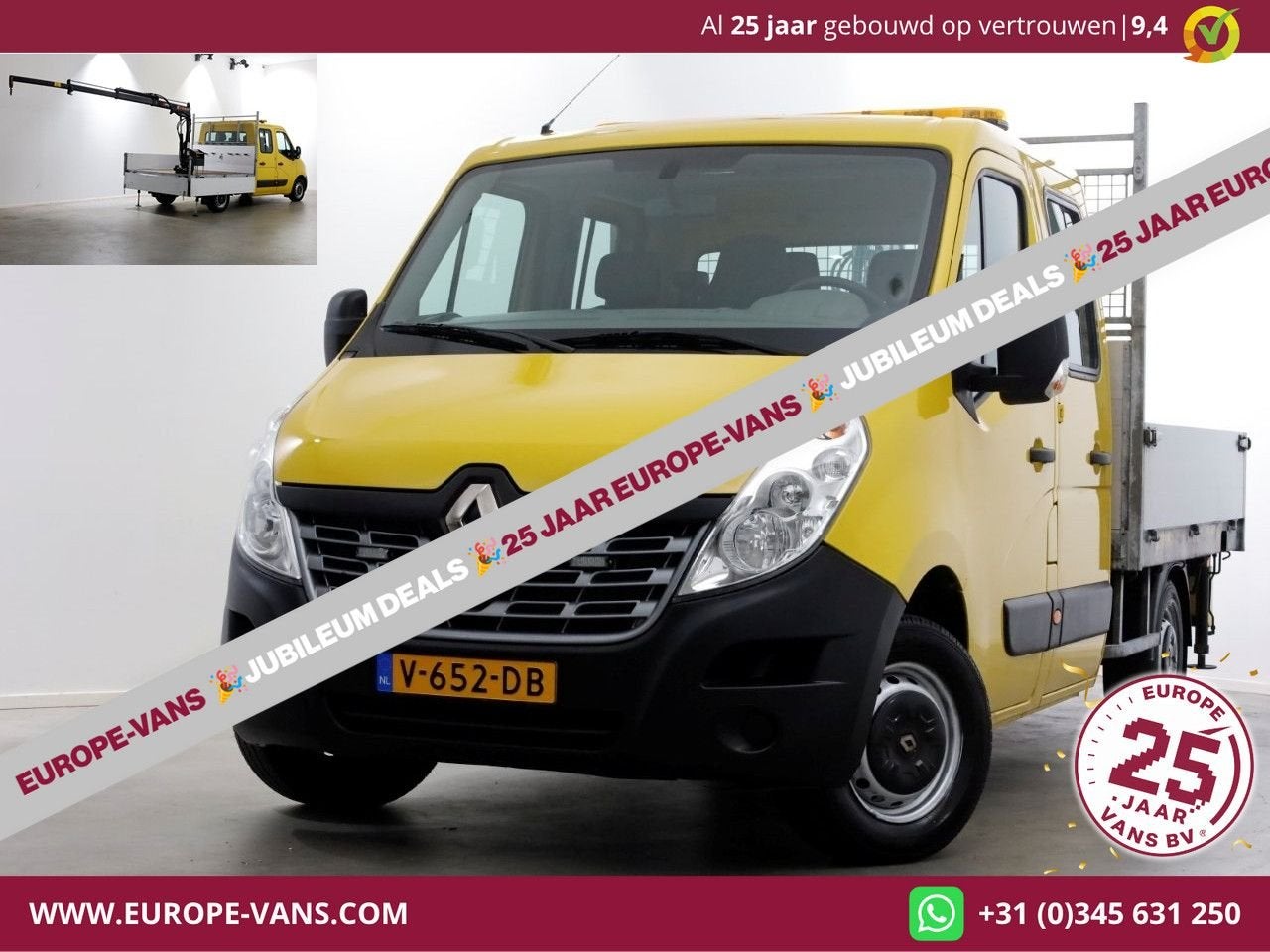 Renault Master T35 2.3 dCi 130pk E6 L2H1 D.C. Open Laadbak +, Auto's, Bestelwagens en Lichte vracht, Overige kleuren, Renault