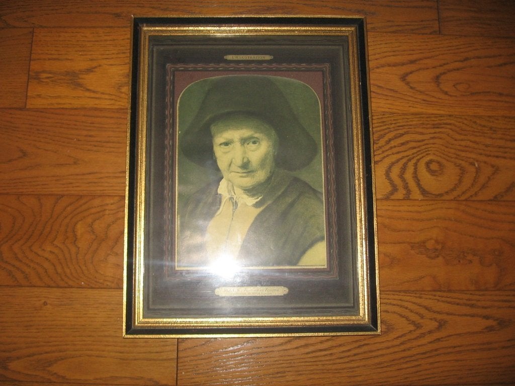 kader met print Maes portrait de femme , 33 op 45 cm, Ophalen, Gebruikt, Print