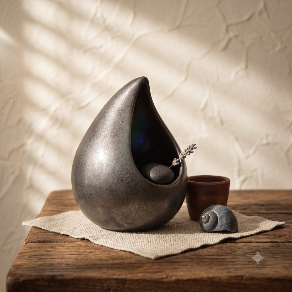 Vase design moderne goutte d'eau, Convient pour fleurs séchées, Comme neuf, Autres matériaux, 17 cm