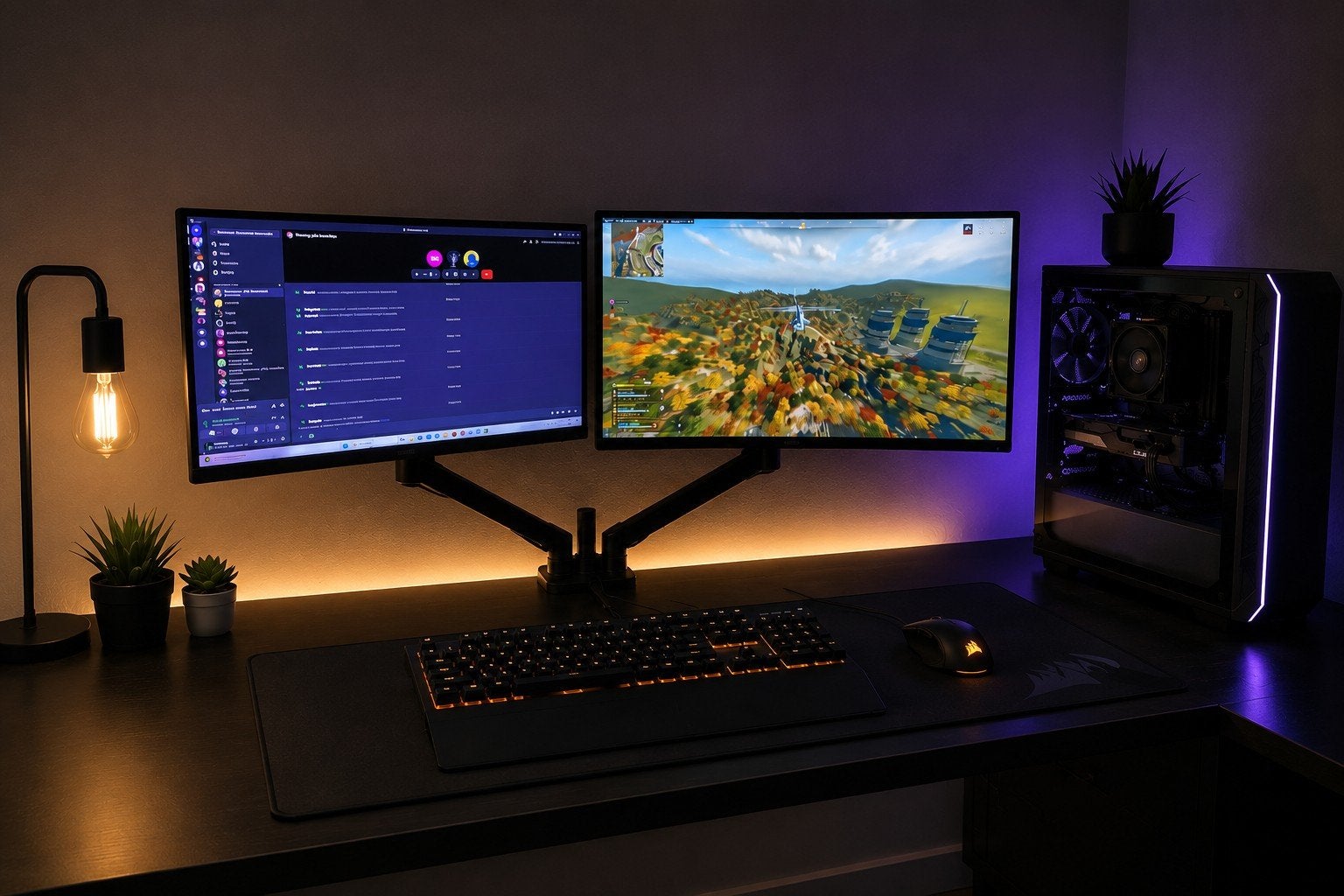 Pc gamer + 2 écrans + accessoires, Enlèvement, Comme neuf, À partir de 12 ans