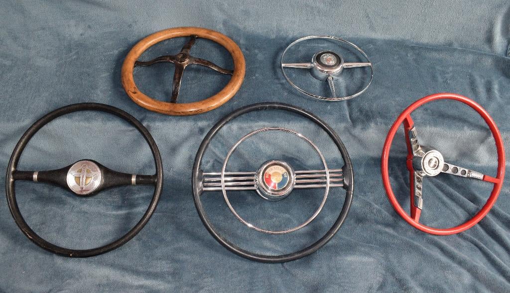 Collectie 5 Amerikaanse auto stuurwiel, Antiek en Kunst, Curiosa en Brocante, Ophalen