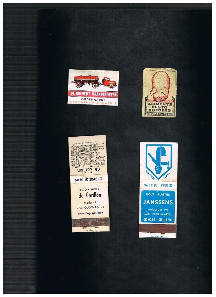 OUDENAARDE  OUDE RECLAME ETIKETTEN, Verzamelen, Verzenden, Gebruikt, Luciferdoosjes of -merken