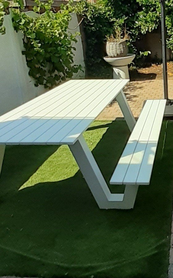 Picknick Tuintafel, Ophalen, Zo goed als nieuw, Rechthoekig, Aluminium