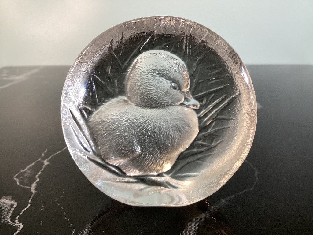 Paperweight Eendje in kristal. 072/Aa., Antiek en Kunst, Ophalen