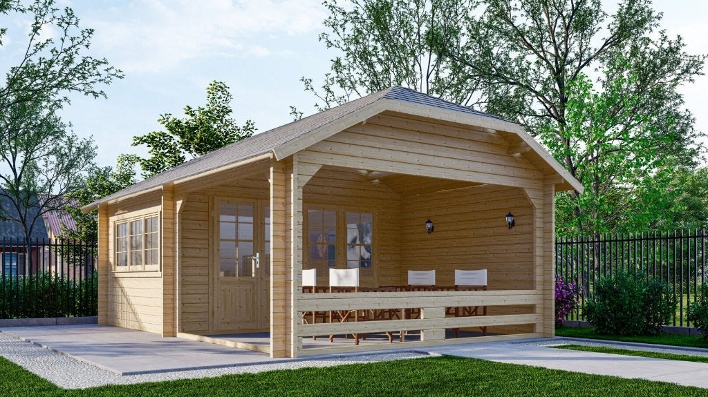 NOUVELLE cabane en rondins Wolfskap W4x3+3, Hobby & Loisirs créatifs, Envoi, Neuf