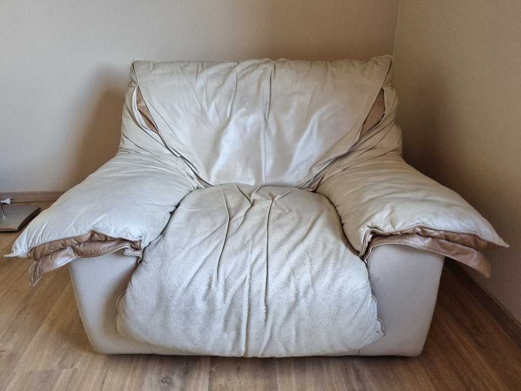 Siège en cuir souple, 75 à 100 cm, Enlèvement ou Envoi, Moins de 150 cm, Une personne
