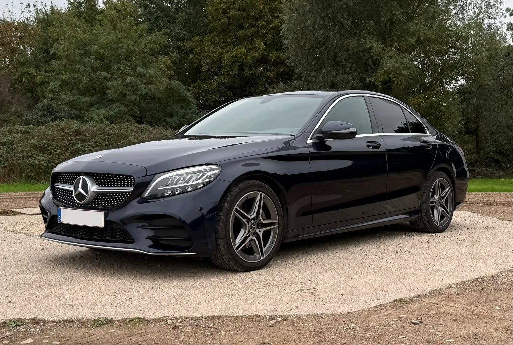 Mercedes C180 Benzine | AMG | Digital Dash | 360 Cam, Autos, Cuir, Entretenue par le concessionnaire, Noir, Automatique