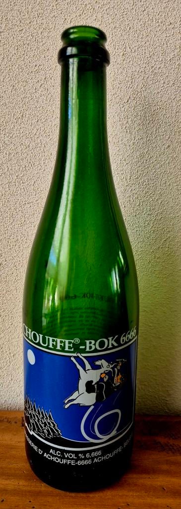 lege 0,75 ltr Chouffe-BOK 6666 fles bier uit 1994, Verzamelen, Biermerken, Ophalen of Verzenden