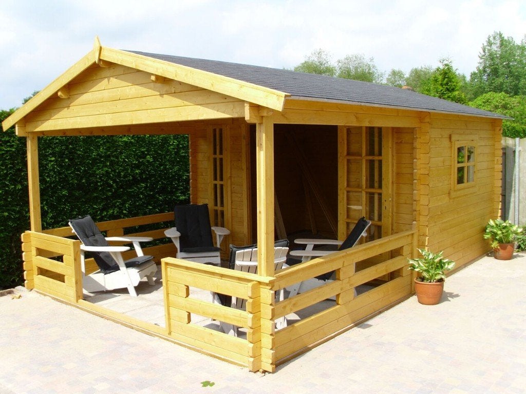 NOUVELLE cabane en rondins de 3830 L AVEC TERRASSE, Envoi, Neuf