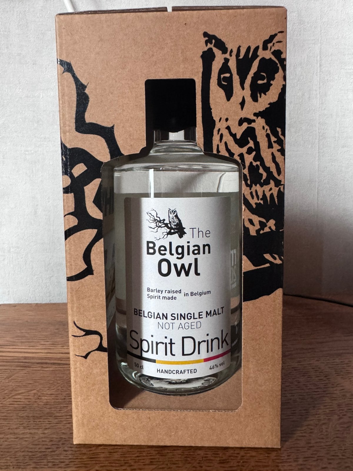 Rare: 2014 Spirit Belgian Owl, Not Aged. 46% 50cl, Ophalen of Verzenden, Zo goed als nieuw