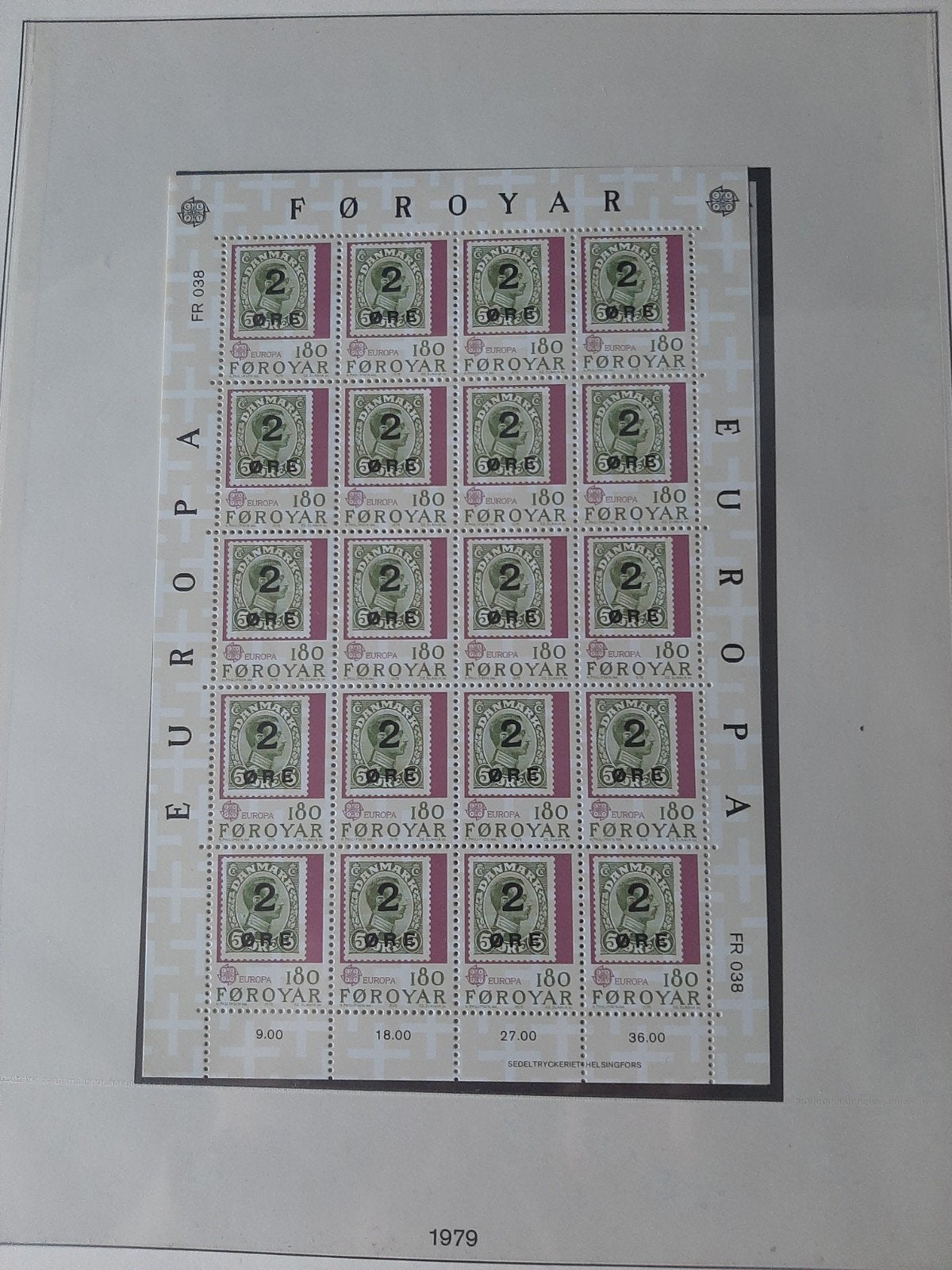 Lot de 6 feuilles timbres Foroyar, Enlèvement ou Envoi