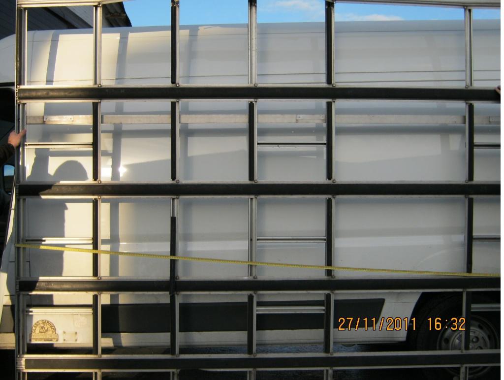 Zijdrager 326xh260cm glasbok raambok ALU voorop camionnete, Ophalen, Gebruikt, Overige typen, 160 cm of meer