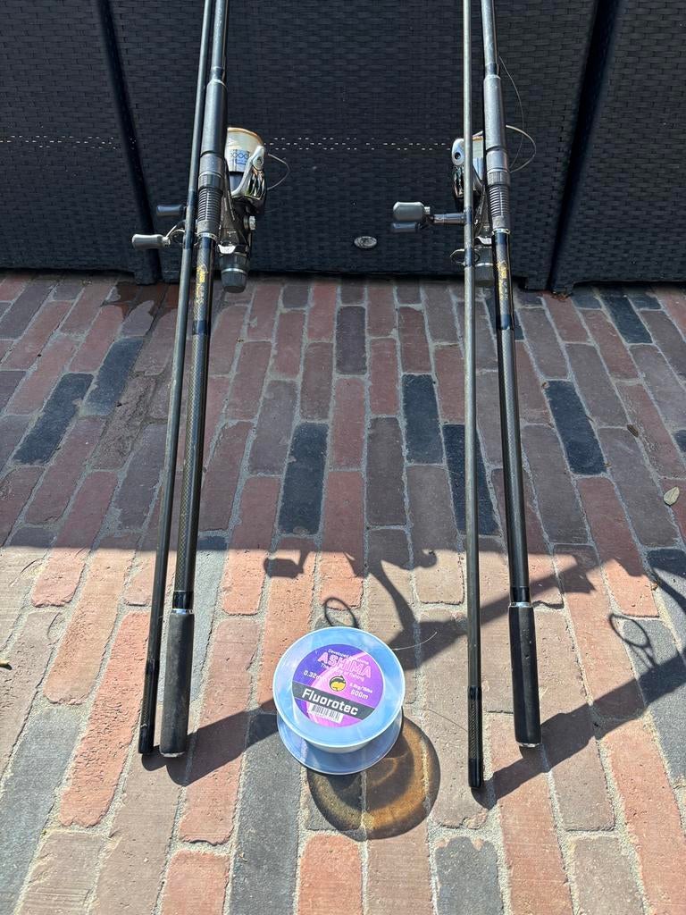 Shimano molens & nash pursuit x  hengels 12 ft, Ophalen, Zo goed als nieuw