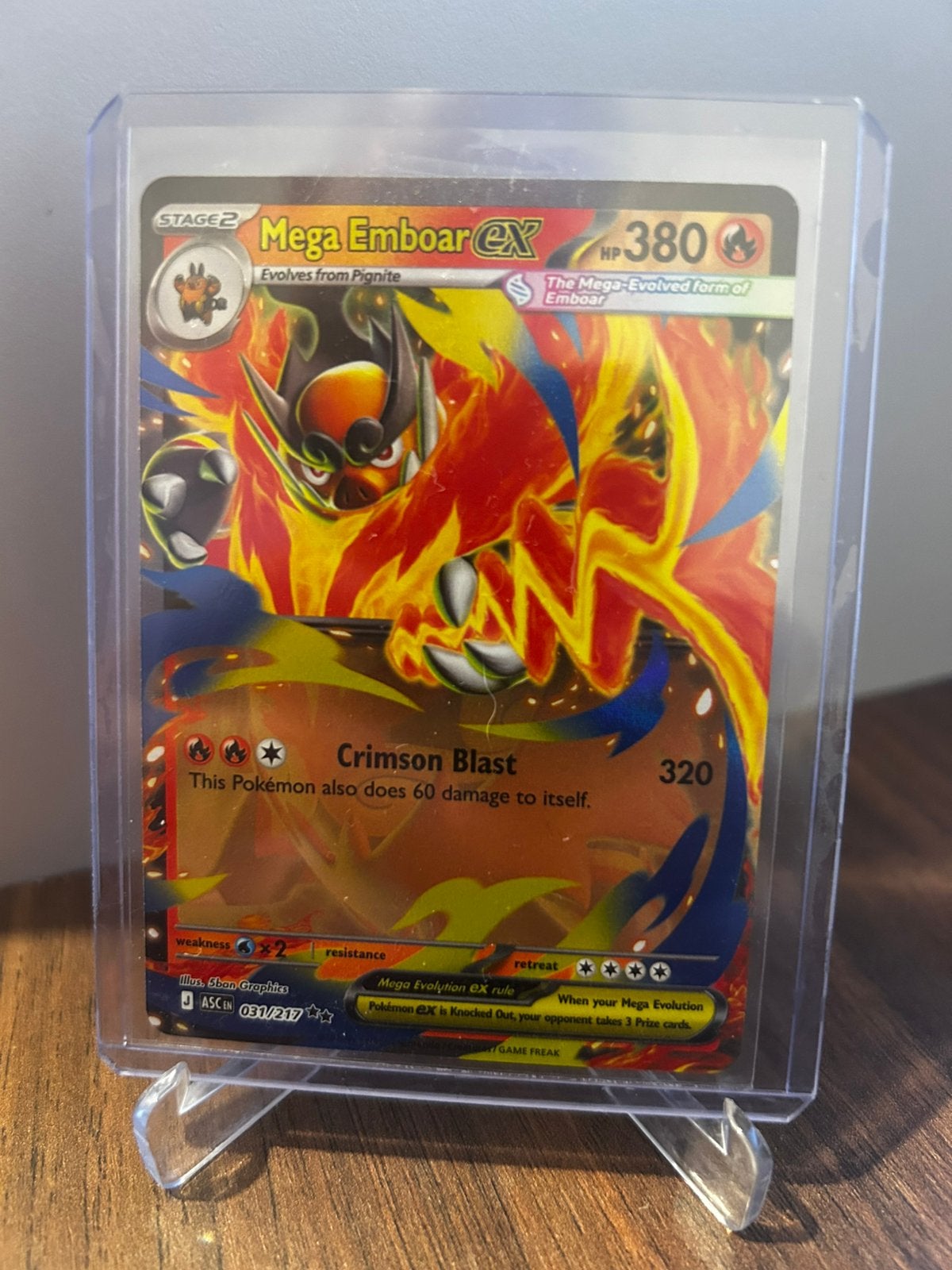 Pokemon mega emboar ex ascebded heroes, Enlèvement ou Envoi, Comme neuf, Booster