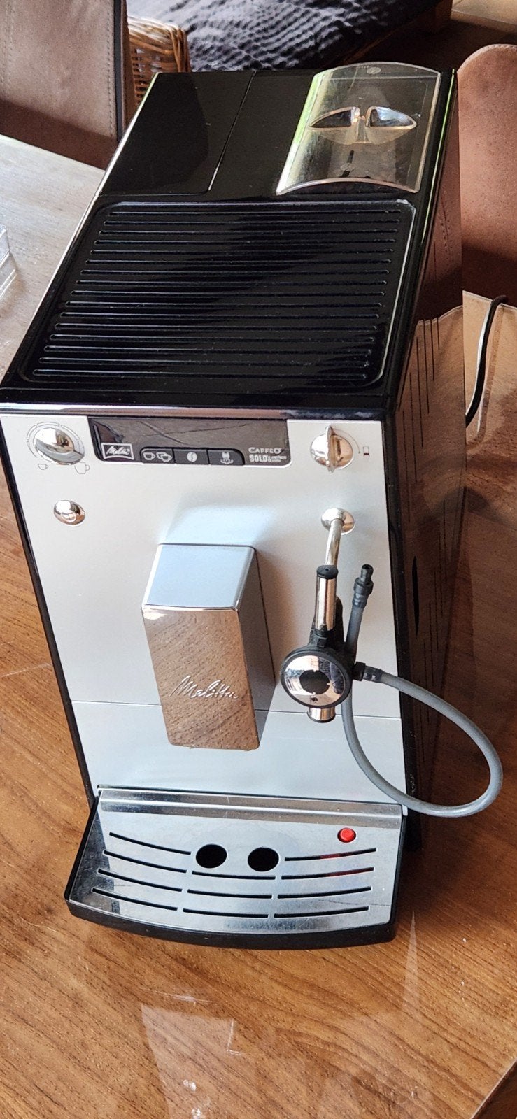 expressomachine Melitta Caffeo Solo Perfect Milk Zilver, Ophalen, Gebruikt, Espresso apparaat, Koffiebonen