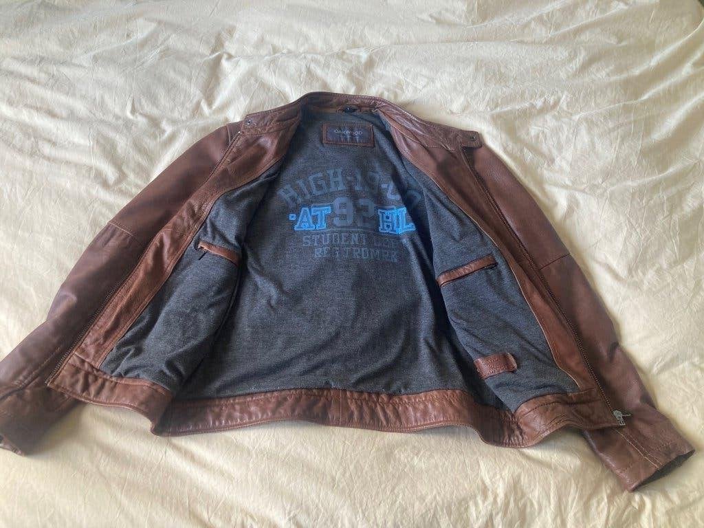 Oakwood - bruin leren jas, Large, Maat 52/54 (L), Oakwood, Bruin, Ophalen of Verzenden