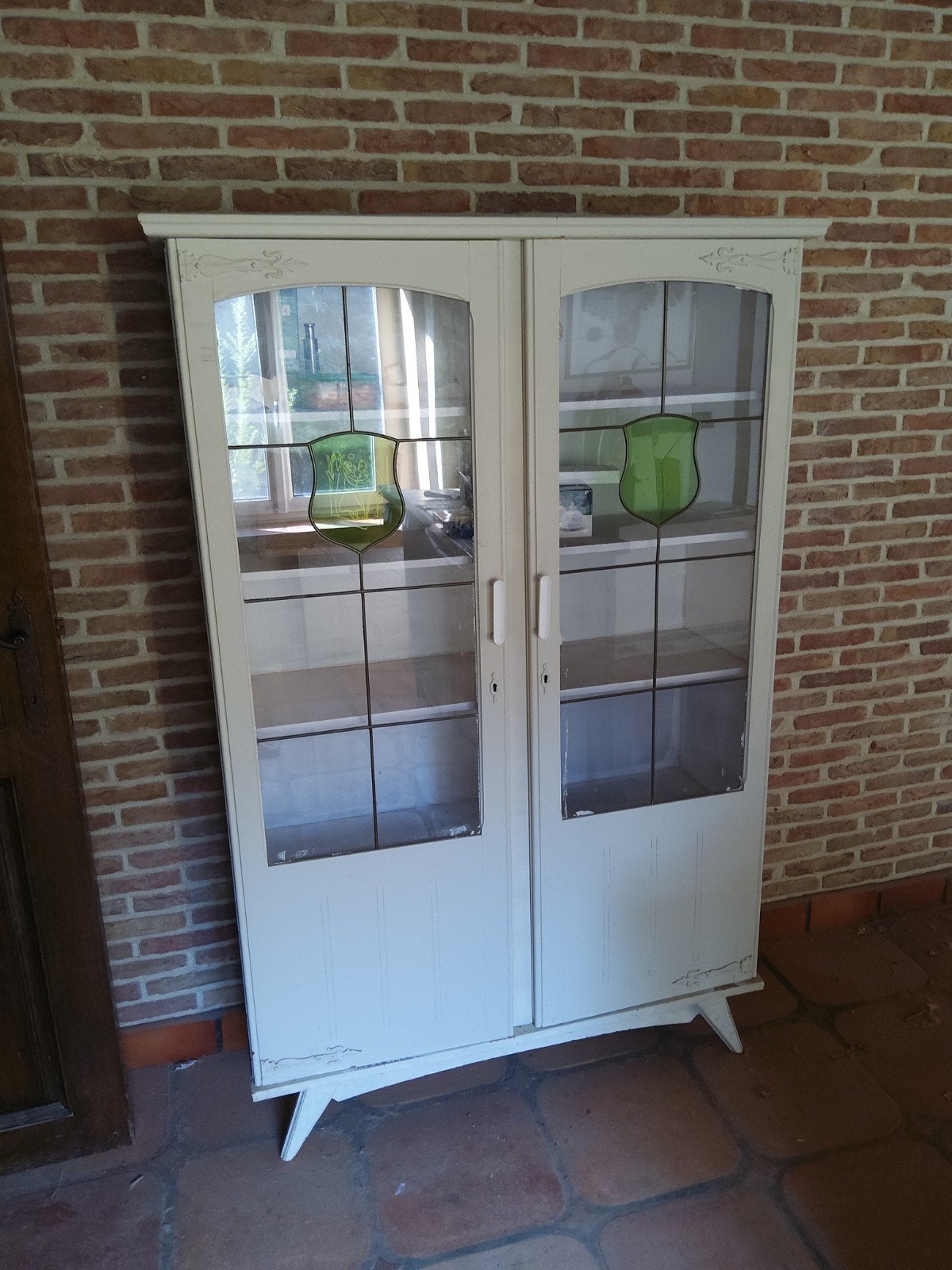 Kasten, landelijk met bureau, Doe-het-zelf en Bouw, Deuren en Vliegenramen, Ophalen of Verzenden, Glas